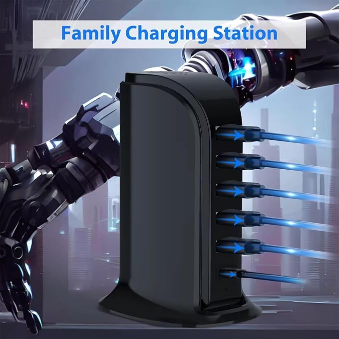USB Charging Station for Multiple Devices, USB-C Port Supports PD Quick Charge - Image 4