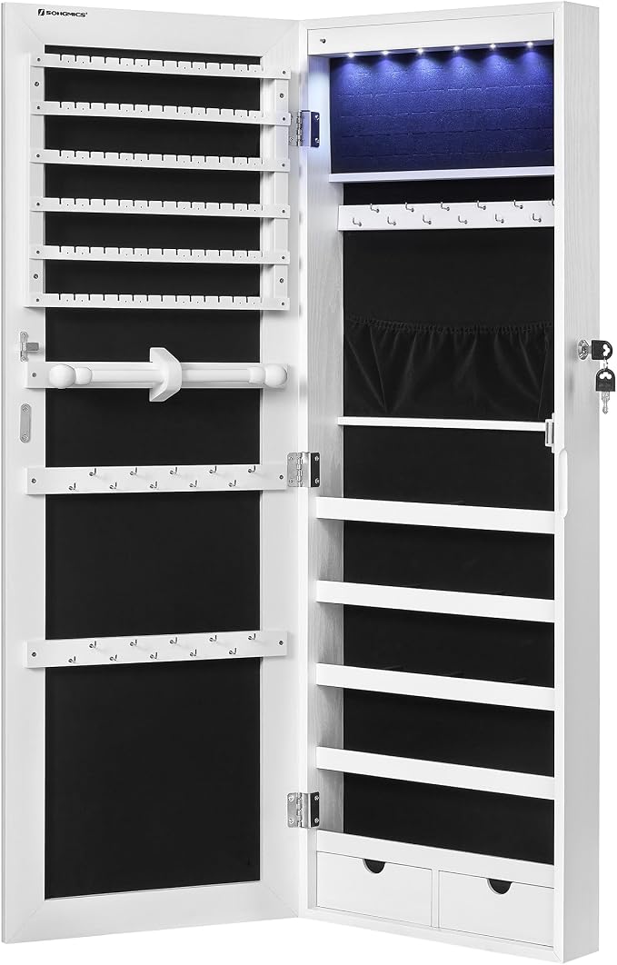 SONGMICS Hanging Jewelry Cabinet, Wall-Mounted Cabinet - Image 8