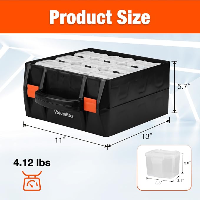 ValueMax Small Parts Organizer Box, Double-Sided Tool Box - Image 7