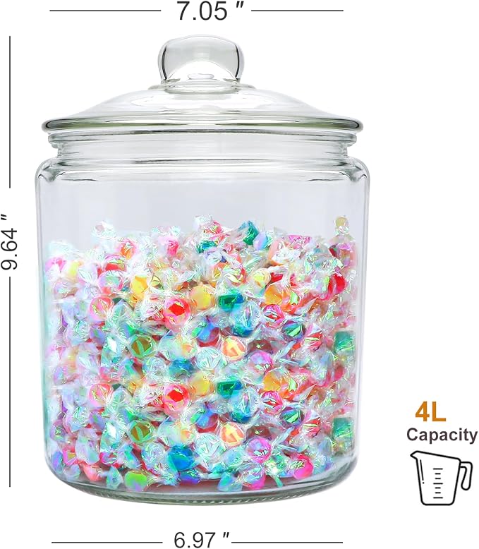 Maredash 1 Gallon Glass Canister, Cookie Jar & Candy Jar - Image 2