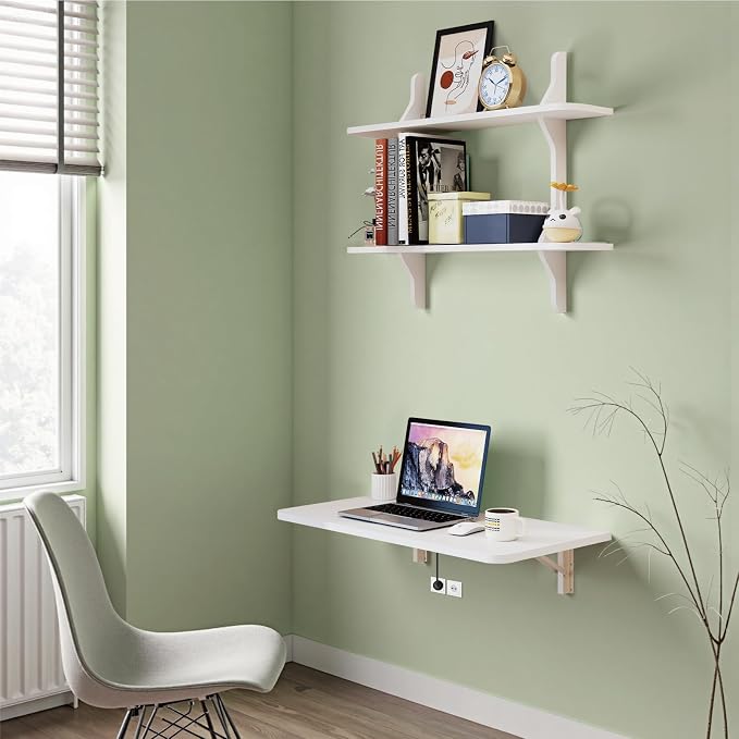 Pmnianhua Wall Mounted Folding Table, Foldable Drop Leaf Table, Wall Mount Fold by Pmnianhua