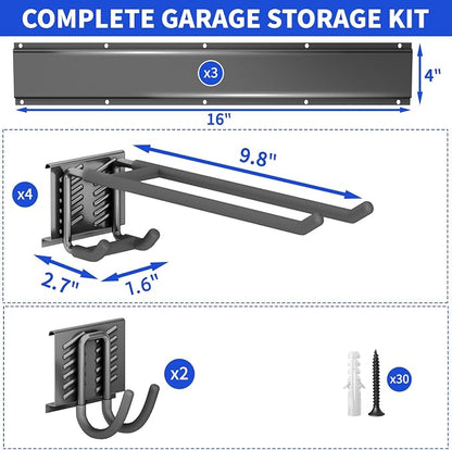 Garage Wall Organizer Wall Mount, 48inch Heavy Duty Garden Tool organizer - Image 7