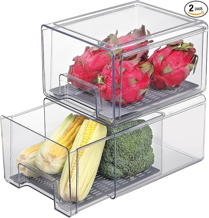 Plastic Clear Fridge Storage Organizer by Bronkeeper