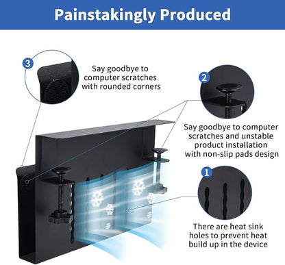 LUKETURE Desk Side Storage Laptop Holder No Drill Clamp On Organizer | Steel - Image 5