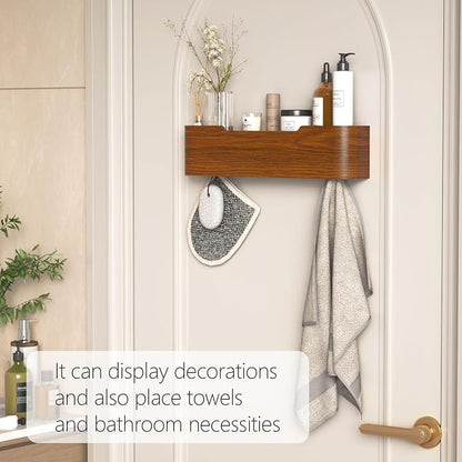 Coat Rack Wall Mount with Hidden Hooks Modern Key Holder Wood Entryway Hook - Image 6