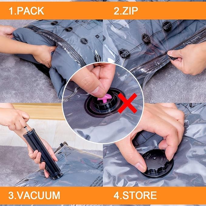 GONGSHI Vacuum Seal Bags for Clothing Travel & Home Storage, Travel Vacuum Bags - Image 3