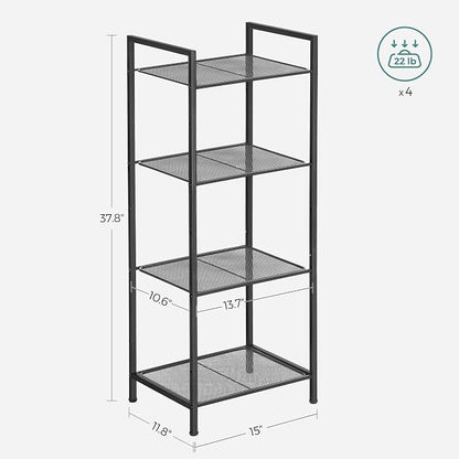 SONGMICS 4-Tier Storage Rack, Bathroom Shelf, Extendable Plant Stand - Image 3