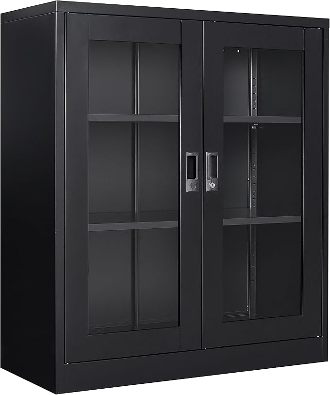 SISESOL Black Metal Storage Cabinet by SISESOL