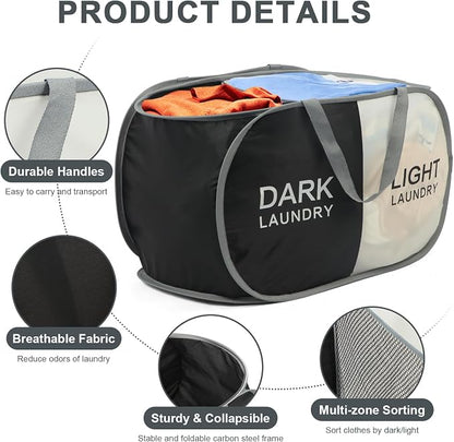 Seefoo Dual Compartment Laundry Hamper - Image 5