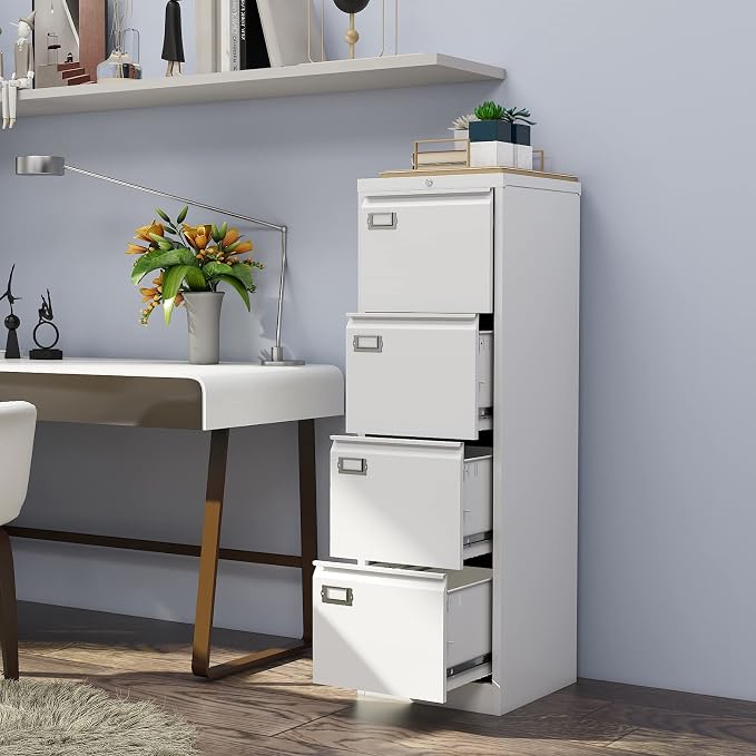 4-Drawer File Cabinet, 16.3" Deep Vertical Filing Cabinet - Image 2