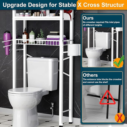Over The Toilet Storage Cabinet, 4 Tier Bathroom Organizer and Storage - Image 5