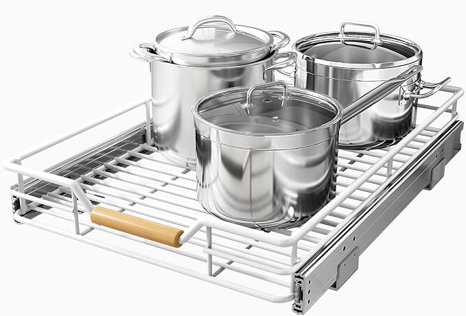 Pull out Cabinet Organizer, Heavy Duty Smooth Sliding Under Cabinet Shelves by Kitstorack