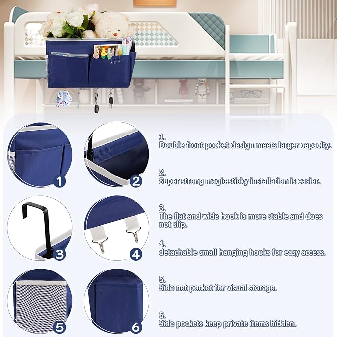 Bedside Storage Organizer 5 Pockets - Image 6