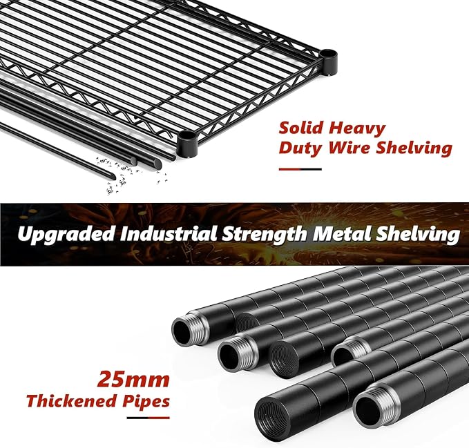 Xcity Storage Shelves, 5 Tier Heavy Duty Metal Shelving Unit - Image 3