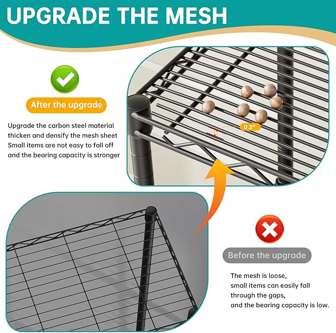 SINGAYE Metal Shelves Wire Shelving：Storage Rack Standing Units Shelf - Image 4