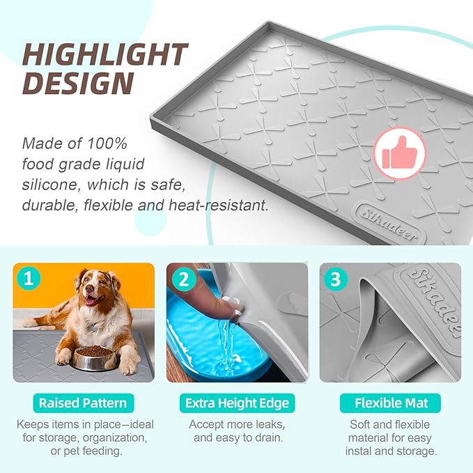 SIKADEER 25" x 19" Under Sink Mat Waterproof, Silicone Mat Kitchen Drawer Shelf - Image 4