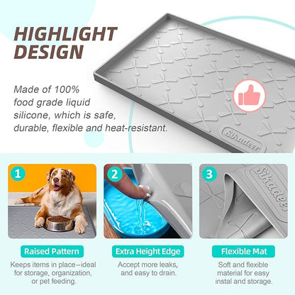 SIKADEER 28" x 22" Under Sink Mat Waterproof, Silicone Mat Kitchen Drawer Shelf - Image 4