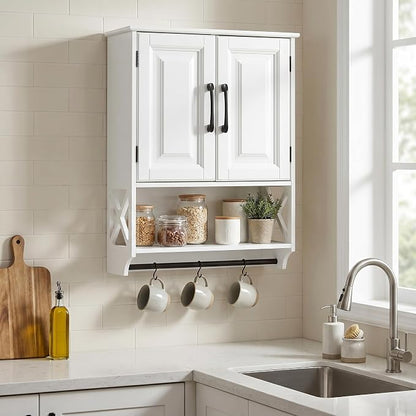 Bathroom Wall Cabinet, Adjustable Shelf & Towel Bar–Over Toilet Storage - Image 5