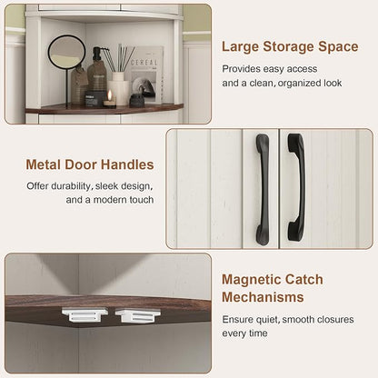 Tall Corner Cabinet, 64.7" Corner Storage Cabinet - Image 7