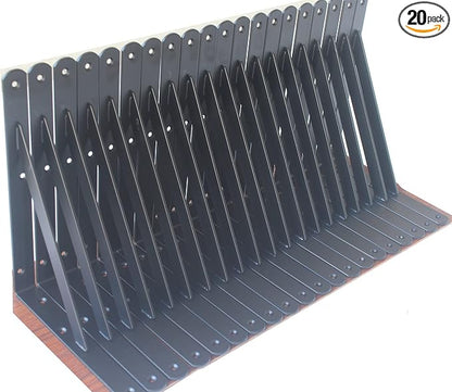 20 Pack L10 x H 8" Black Heavy Duty Shelf Brackets by MHMYDZ