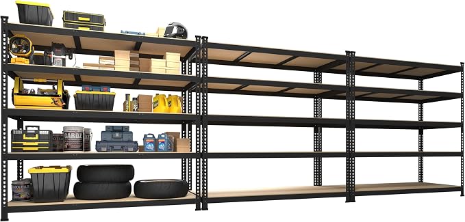 PrimeZone 3 Pack Heavy Duty Adjustable 5 Tier Garage Storage Shelves by PrimeZone