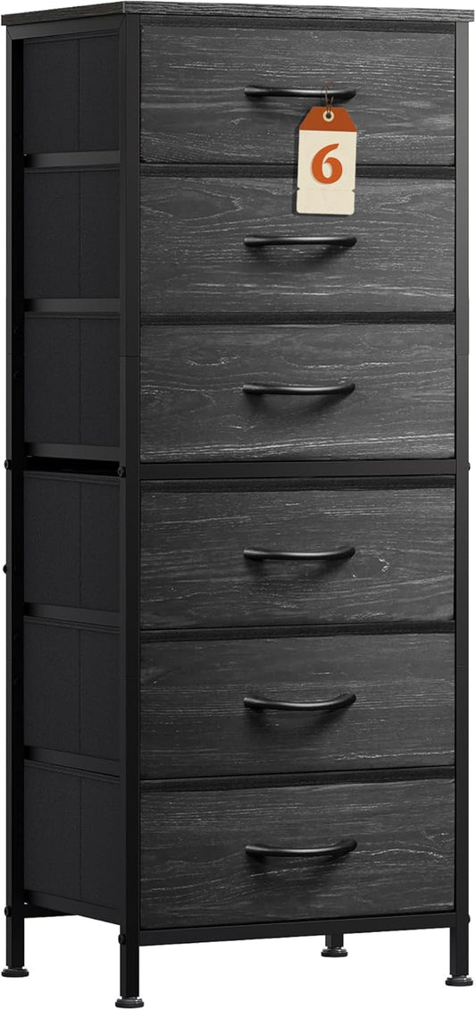 WLIVE Tall Dresser for Bedroom, 6 Drawer Chest of Drawers, Tall vertical design by WLIVE