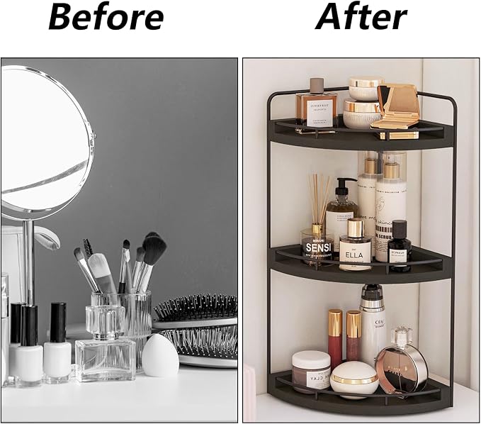 Fixwal Corner Bathroom Counter Organizer, 3 Tier Rustic Bathroom Organizer - Image 7