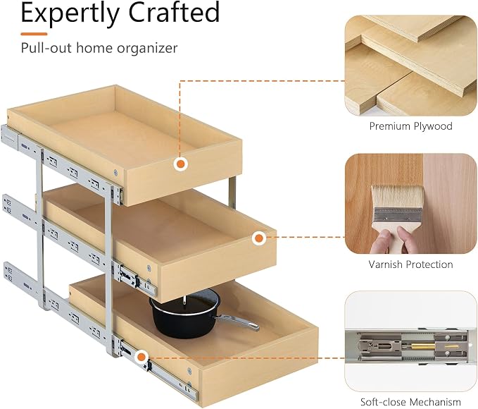 WelFurGeer 3-Tier Pull Out Cabinet Organizer - Image 5