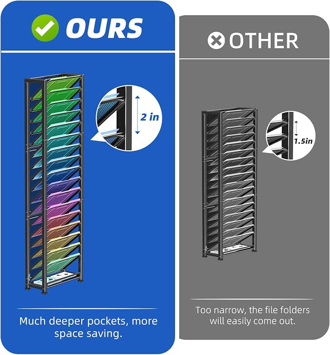 Simple Trending Wall File Organizer, 18-Tier Mesh Hanging Paper Document Folder - Image 5
