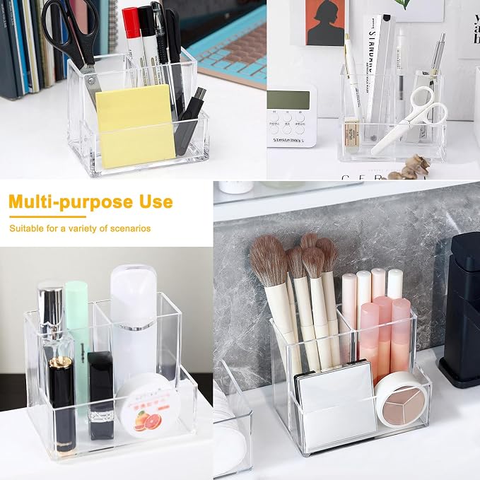 Cerpourt Clear Acrylic Makeup Brush Organizer, Pencil Pen Holder - Image 7