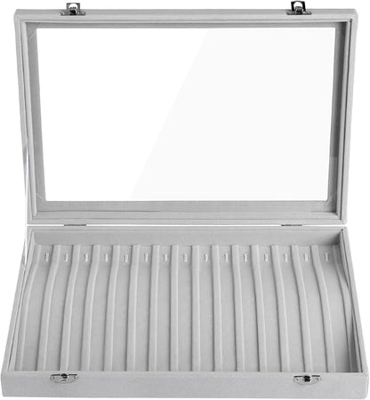 Frebeauty 15 Hooks Necklace Tray Velvet Neckalce Organizer - Image 4