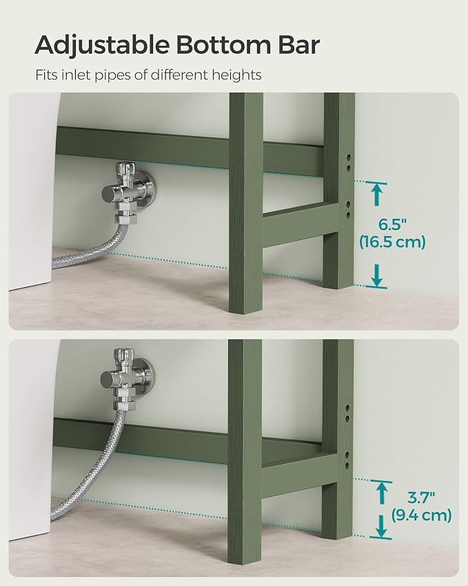 SONGMICS Over The Toilet Storage, 3-Tier Over Toilet Bathroom Organizer - Image 5