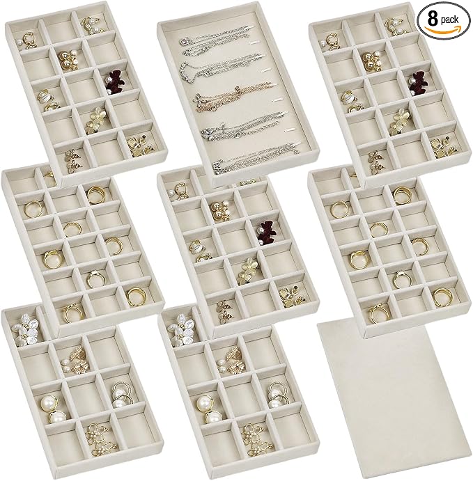 Set of 8 Stackable Jewelry Organizer Trays by Fordonral