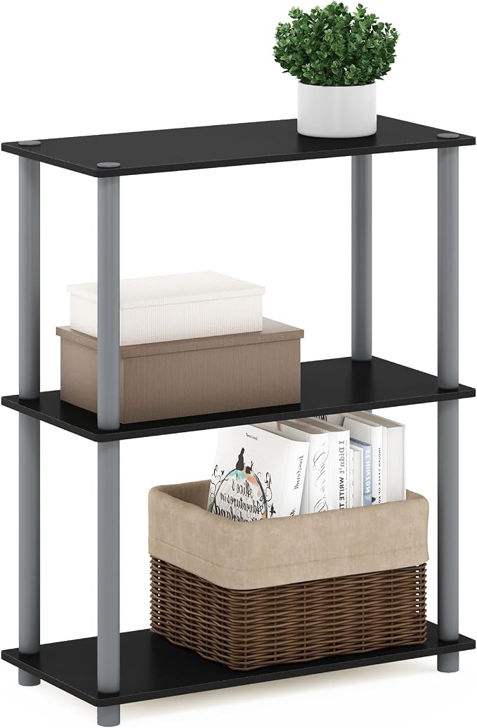 Furinno TURN-N-TUBE Storage Shelves, 3-Tier Book Shelf, Corner Shelf, Toolless by Furinno-FitsYourSpaceFitsYourBudget
