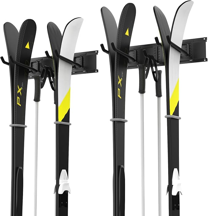 WALMANN Wall Mounted Ski Rack, Garage Ski Storage by WALMANN