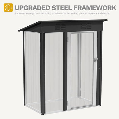 DWVO 5x3ft Outdoor Storage Shed, Weatherproof Tool Shed w/Locking Entry & - Image 5
