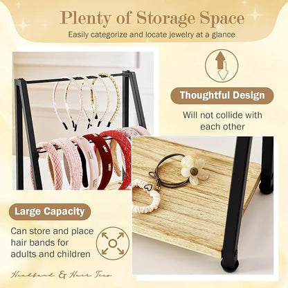 Headband Holder Organizer Metal 2-Tier Display Stand - Image 4