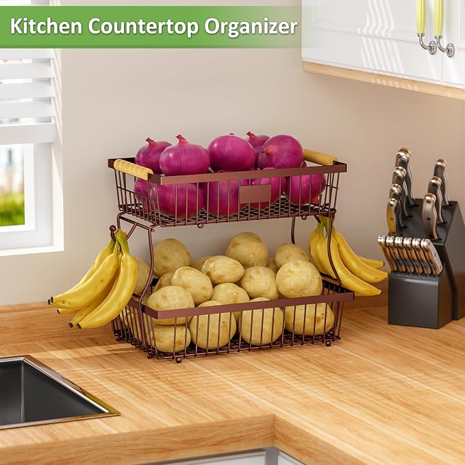 2 Tier Fruit Basket for Kitchen Counter - Image 5