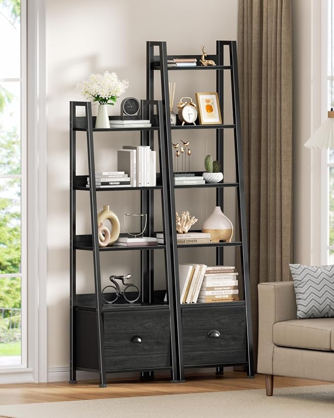 Furologee 6 Tier Ladder Shelf, Ladder Bookshelf - Image 8