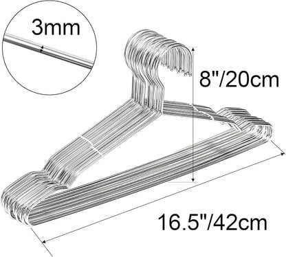 Tosnail 50 Pack Stainless Steel Strong Wire Metal Hangers Heavy Duty Clothes - Image 2