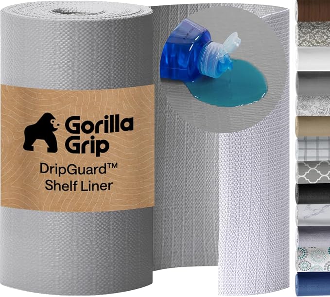 GORILLA GRIP DripGuard Shelf Liner, Non-Adhesive Drawer and Kitchen Cabinet by Unknown