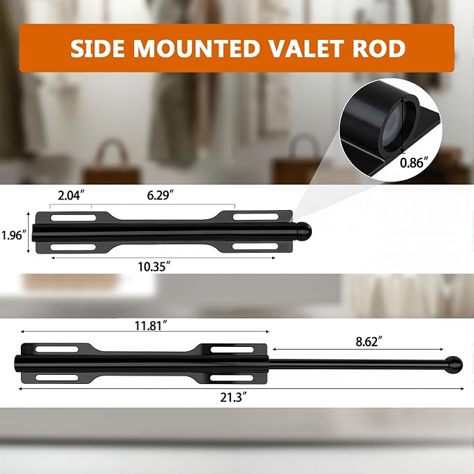 Pull-out Valet Rod for Closet 2 Pack - Image 2