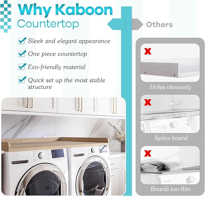 Kaboon Washer Dryer Countertop, Melamine Countertop - Image 5