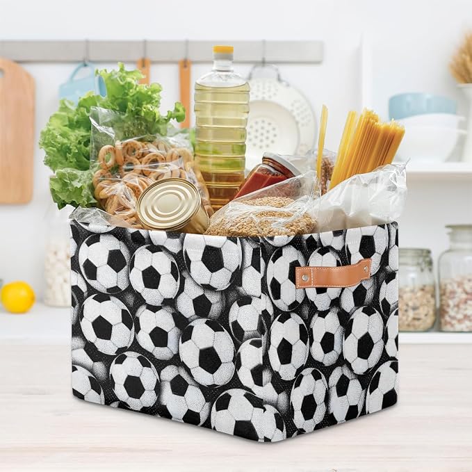 Pardick Sport Football Soccer Basket Storage Bins Large Fabric Toys Storage - Image 7