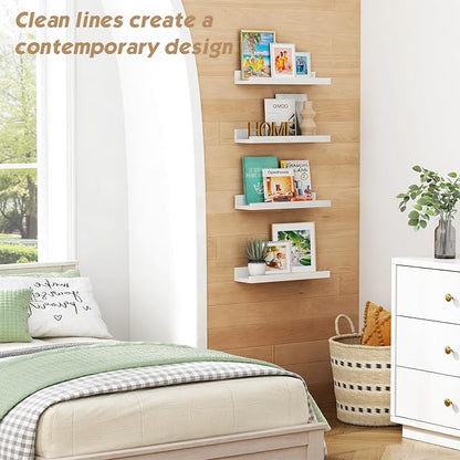 Forbena White Picture Ledge Shelf, Floating Shelves - Image 3