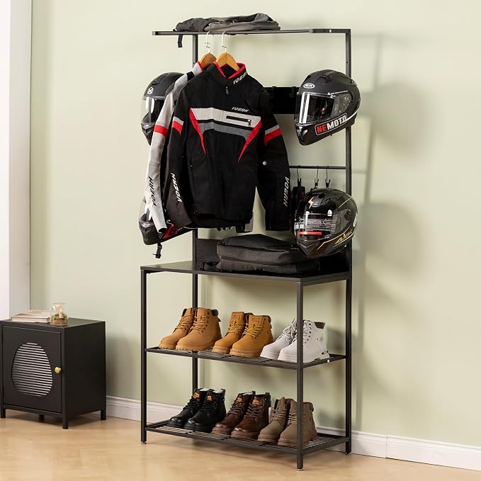 Motorcycle & Sports Helmet Rack & Gear Organizer – Fits 7 Helmets, Boots & - Image 6