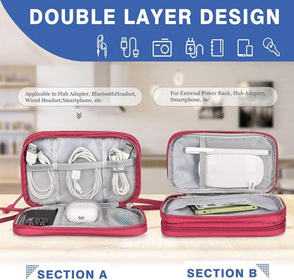 CAAORDKSO Small Cable Organizer Bag, Charger Organizer Case Pouch Travel Bag - Image 5