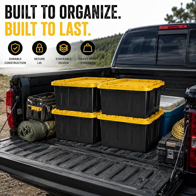 4-Pack Heavy Duty Storage Totes - Image 3