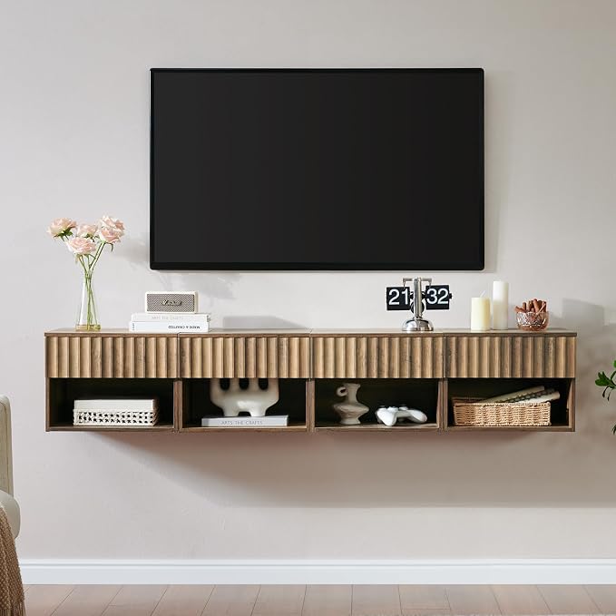 Floating Nightstand with Fluted Drawer - Image 6