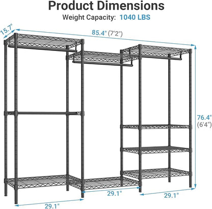 VIPEK V5 Plus Large Portable Closet Rack Freestanding Wardrobe Closet, 85.4" L - Image 6
